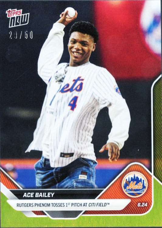 2025 Topps Now Ace Bailey #348 Gold Foil /50 Rookie RC Baseball Card