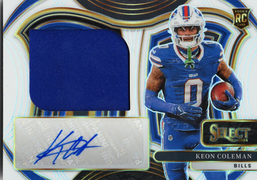 2024 Panini Select Keon Coleman #JRSSKCN Jumbo Patch White Auto /75 Buffalo Bills Rookie RC Football Card