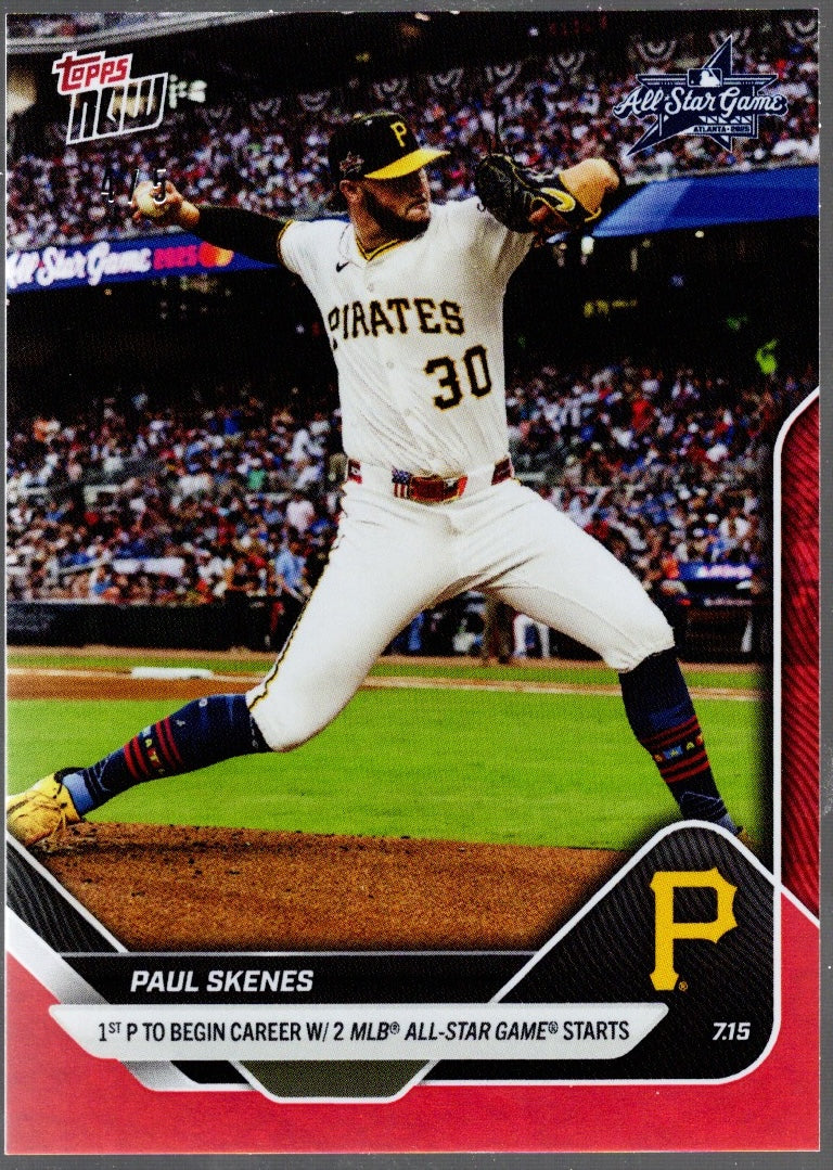 2025 Topps Now Paul Skenes #428 Red Foil /5 Pittsburgh Pirates Baseball Card