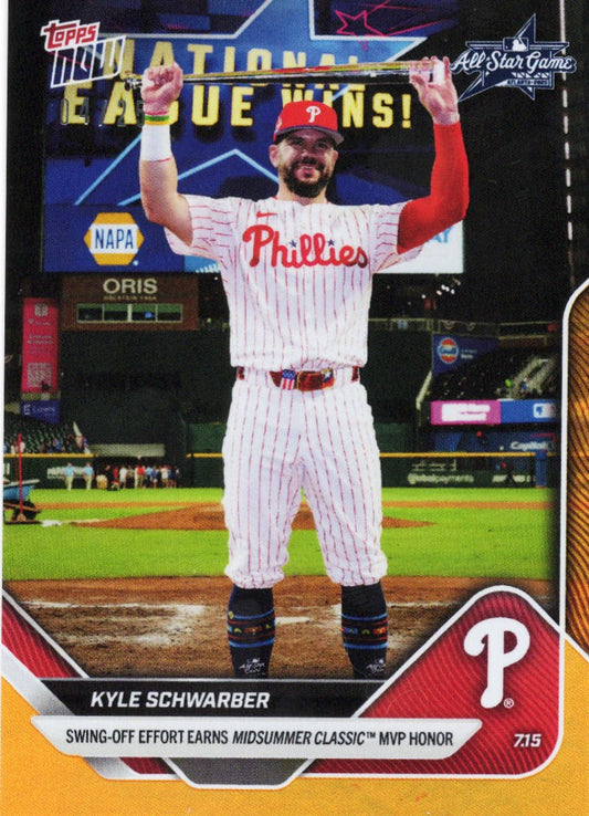 2025 Topps Now Kyle Schwarber #434 Orange Foil /25 Philadelphia Phillies Baseball Card