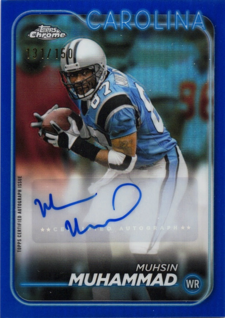 2024 Topps Chrome Mushin Muhammad #BAMMU Chrome Auto Blue /150 Carolina Panthers Football Card - Sport Cards
