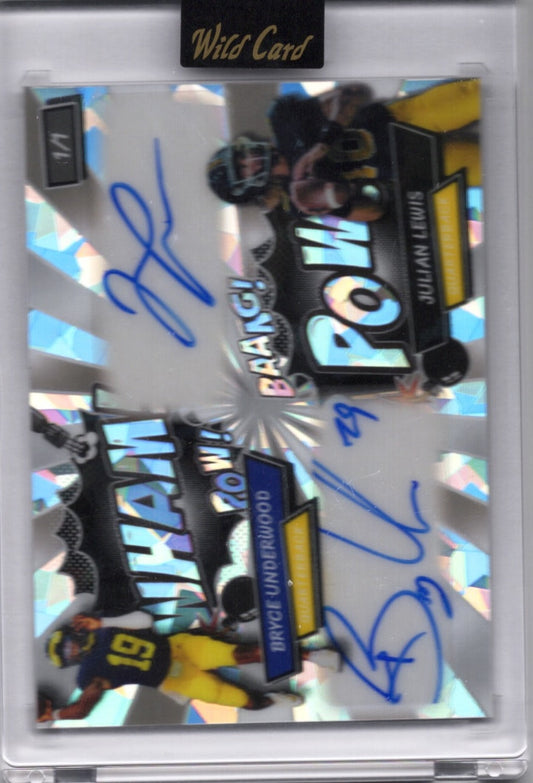 2024 Wild Card Comix Bryce Underwood/Julian Lewis #AACBUJL Cracked Ice Dual Auto 1/1 Rookie RC Football Card