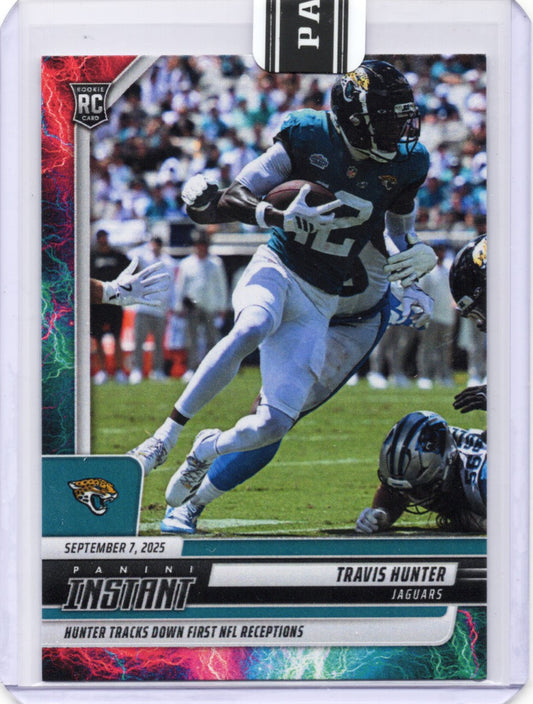 2025 Panini Instant NFL Travis Hunter #58 Lightning /5 Jacksonville Jaguars Rookie RC Football Card