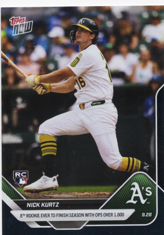 2025 Topps Now Nick Kurtz #787 Black Foil /10 Athletics Rookie RC Baseball Card