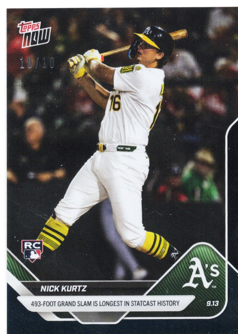 2025 Topps Now Nick Kurtz #711 Black Foil /10 Athletics Rookie RC Baseball Card