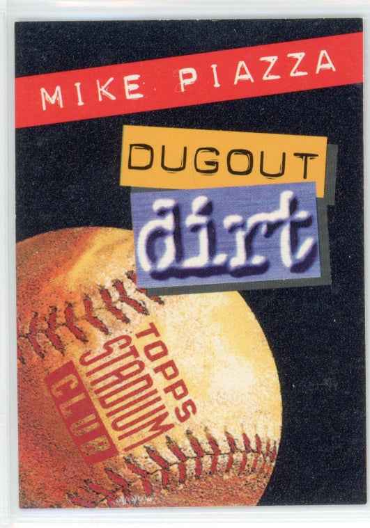1994 Topps Stadium Club Mike Piazza #5 of 10 Dogout Dirt Info Card