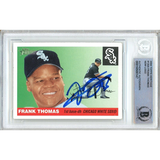 2004 Topps Heritage #120A — Frank Thomas Chicago White Sox Autographed Trading Card — Beckett Authentication