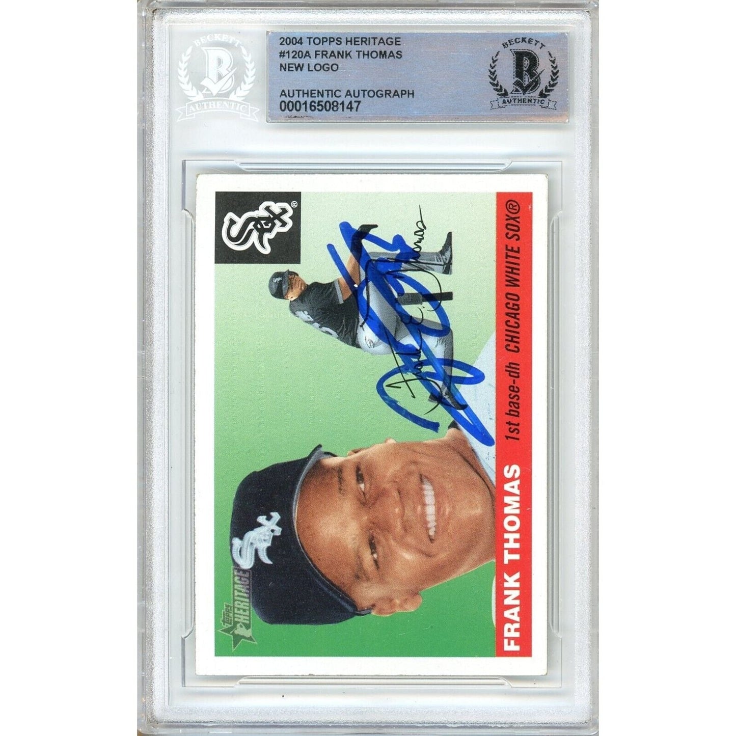 2004 Topps Heritage #120A — Frank Thomas Chicago White Sox Autographed Trading Card — Beckett Authentication