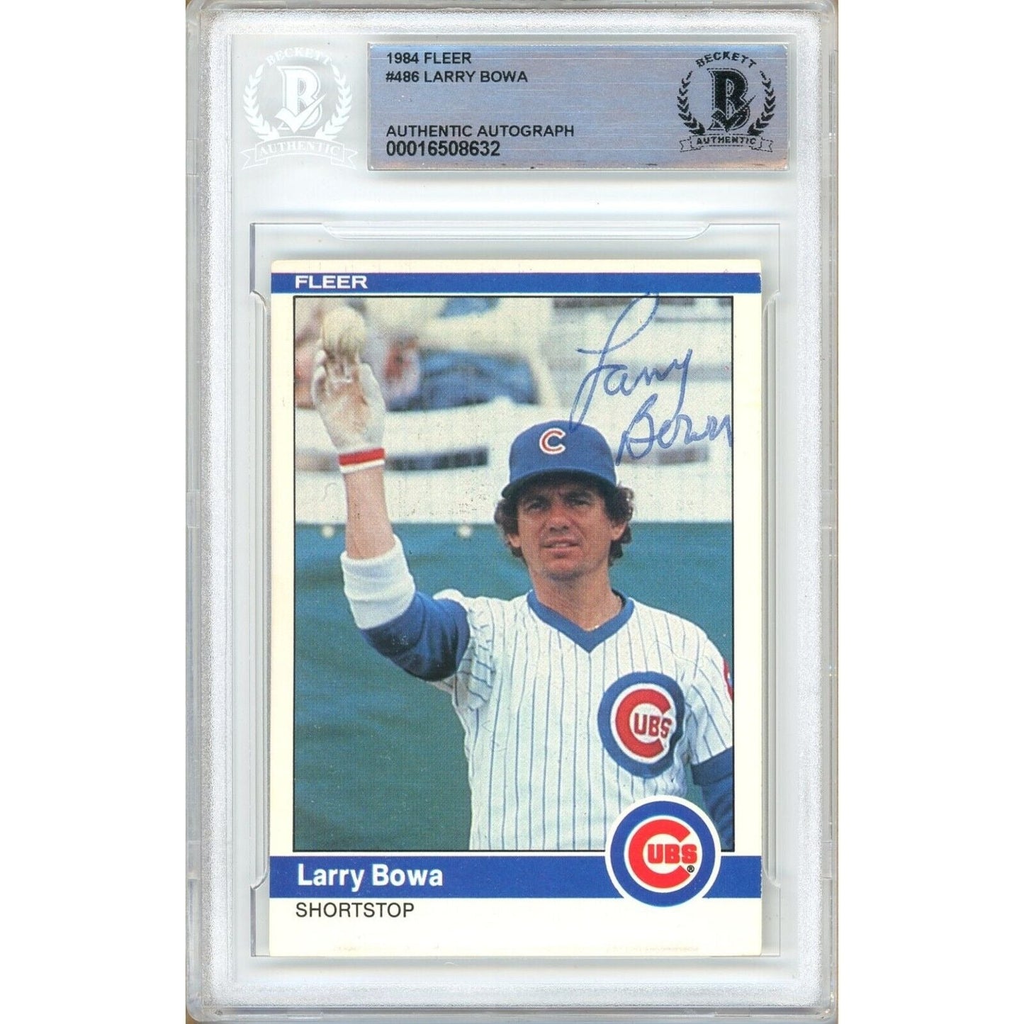 1984 Fleer #486 — Larry Bowa Chicago Cubs Autographed Trading Card — Beckett Authentication