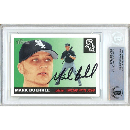 Mark Buehrle White Sox Signed 2004 Topps Heritage Baseball Card Beckett Auth Auto Slab