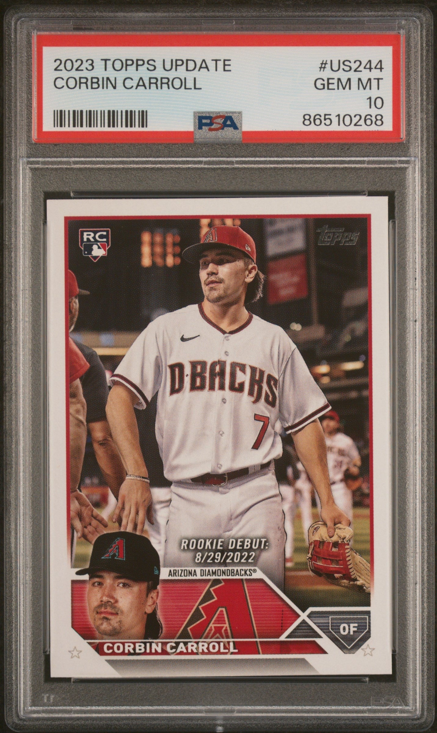 Graded 2023 Topps Update Corbin Carroll #US244 Rookie RC Baseball Card PSA 10 Gem Mint