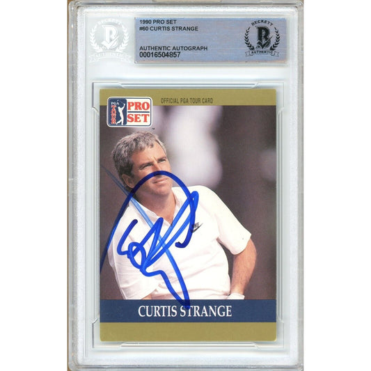 1990 PGA Pro Set #60 — Curtis Strange Autographed Trading Card — Beckett Authentication