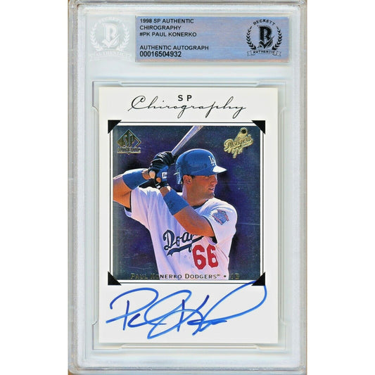 Paul Konerko LA Dodgers Signed 1998 SP Authentic Chirography Card Beckett Auth Auto Slab