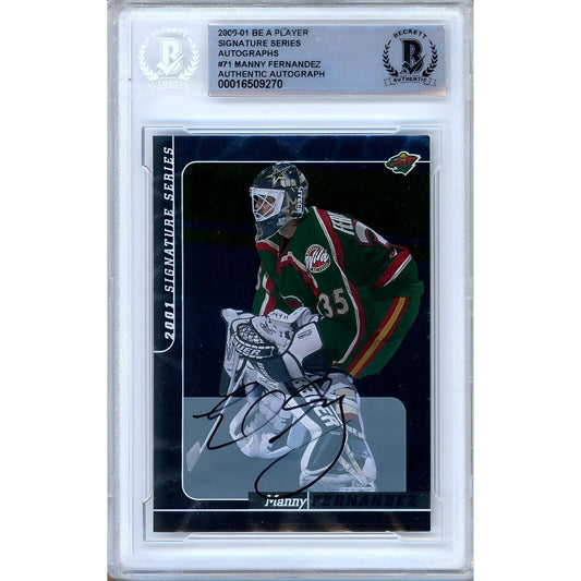 Manny Fernandez Minnesota Wild Signed 2000-01 BAP Sig Series Beckett Auth Auto Slab