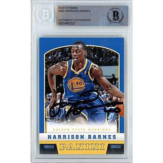 2013-14 Panini #260 — Harrison Barnes Golden State Warriors Autographed Trading Card — Beckett Authentication