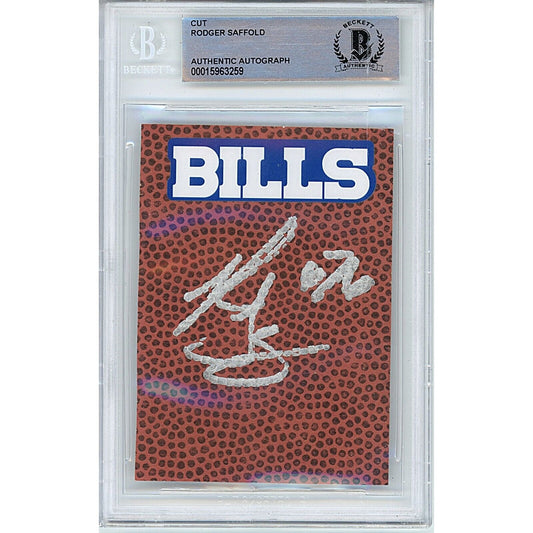 Rodger Saffold Buffalo Bills Autographed Football Signature Cut Beckett Authentic Auto Slab