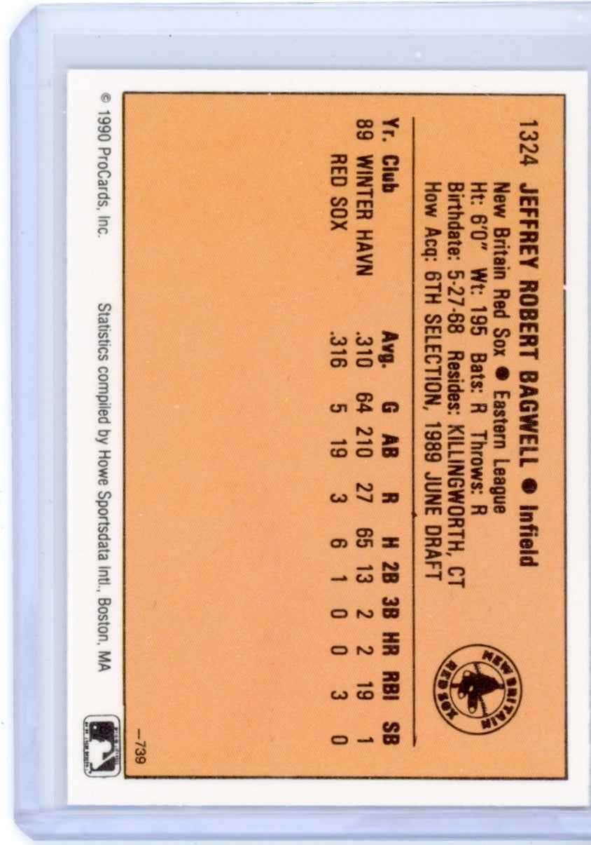 1990 New Britain Red Sox #1324 Jeffrey Bagwell Card - Sport Cards