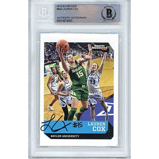 2019 SI for Kids — Lauren Cox Baylor Bears Autographed Slabbed Trading Card — Beckett Authentication
