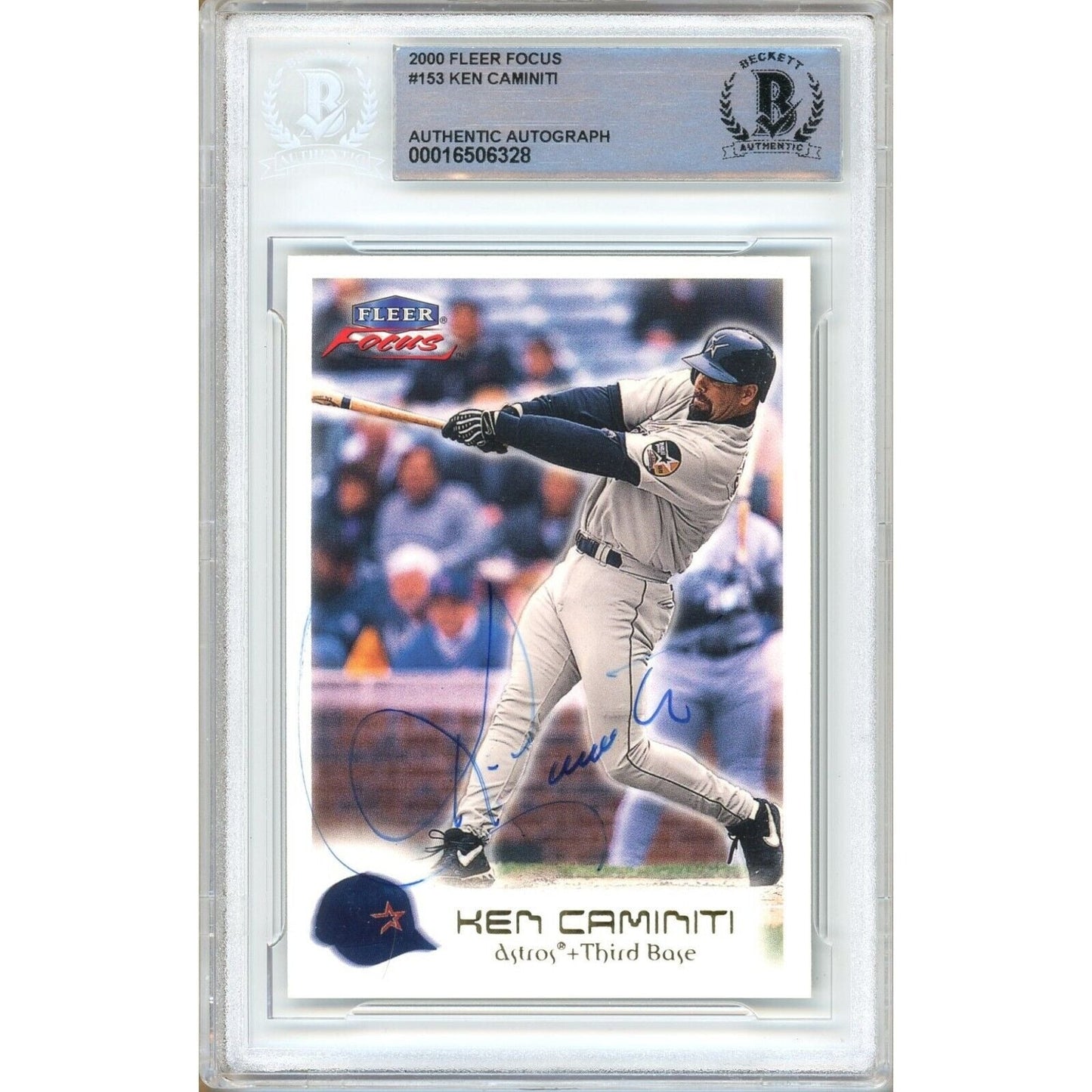 2000 Fleer Focus — Ken Caminiti Houston Astros Autographed Trading Card — Beckett Authentication