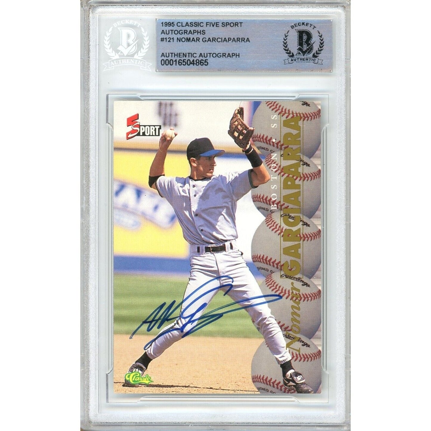 Nomar Garciaparra Red Sox Signed 1995 Classic Five Sport Autographs Card BAS Auth Auto