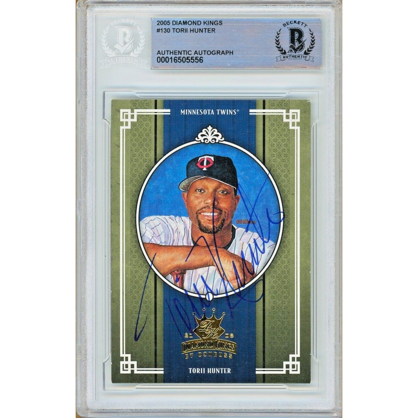 Torii Hunter Minnesota Twins Signed 2005 Diamond Kings Card Beckett Authentic Auto Slab
