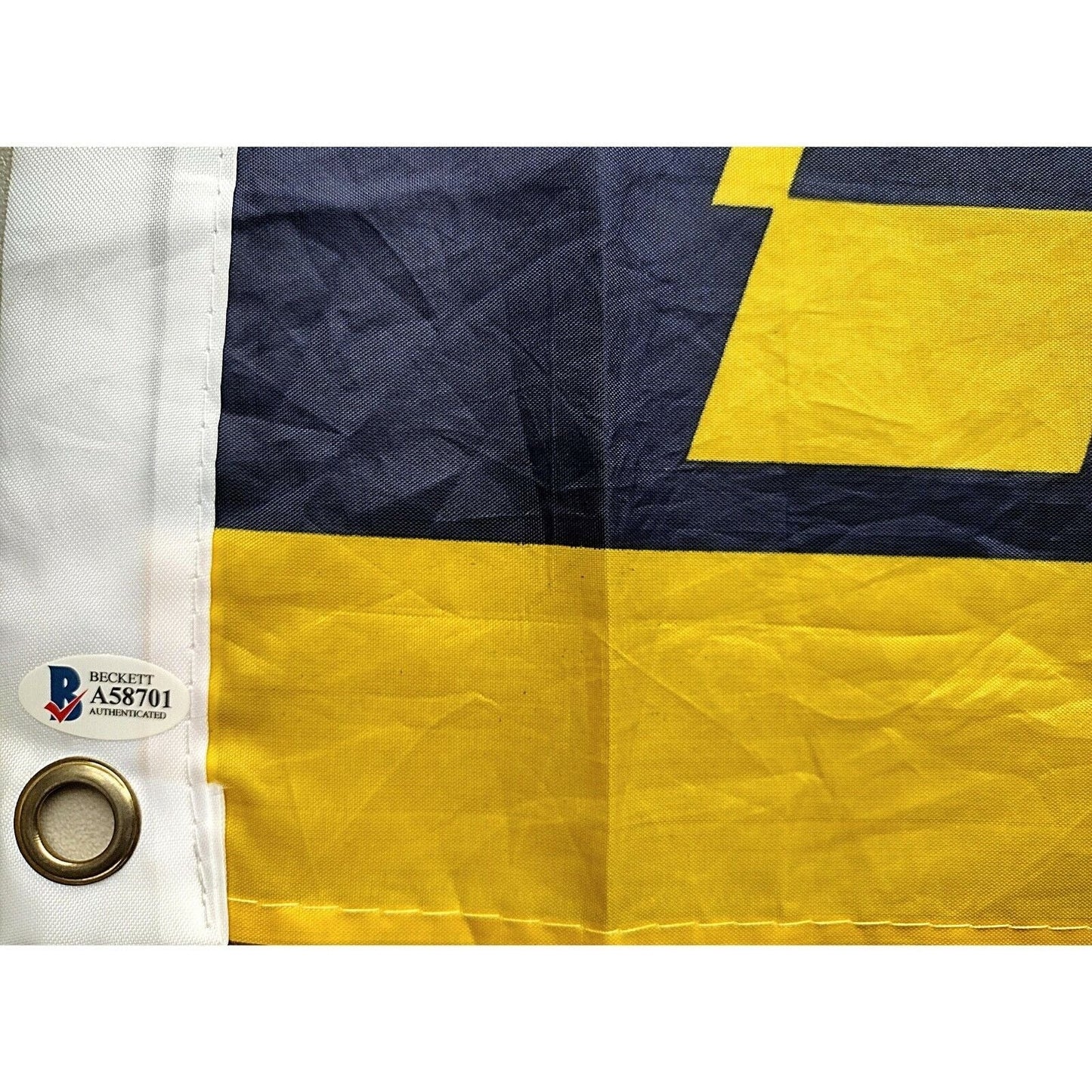 LA Rams Legends Autographed Football Flag Eric Dickerson Jim Everett Henry Ellard — Beckett Authentication