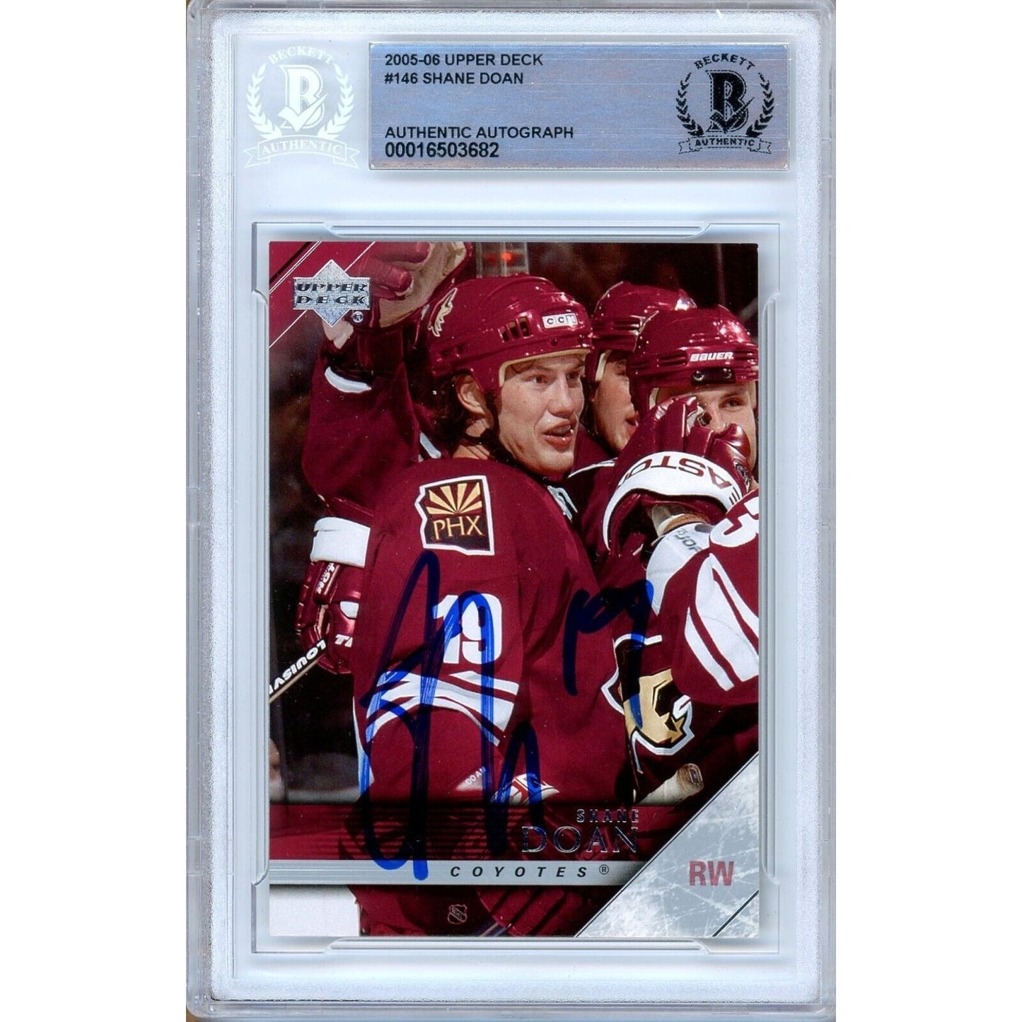 Shane Doan Arizona Coyotes Signed 2005-06 Upper Deck Hockey Card Beckett Auth Auto