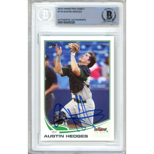 2013 Topps Pro Debut #116 — Austin Hedges Cleveland Guardians Autographed Trading Card — Beckett Authentication