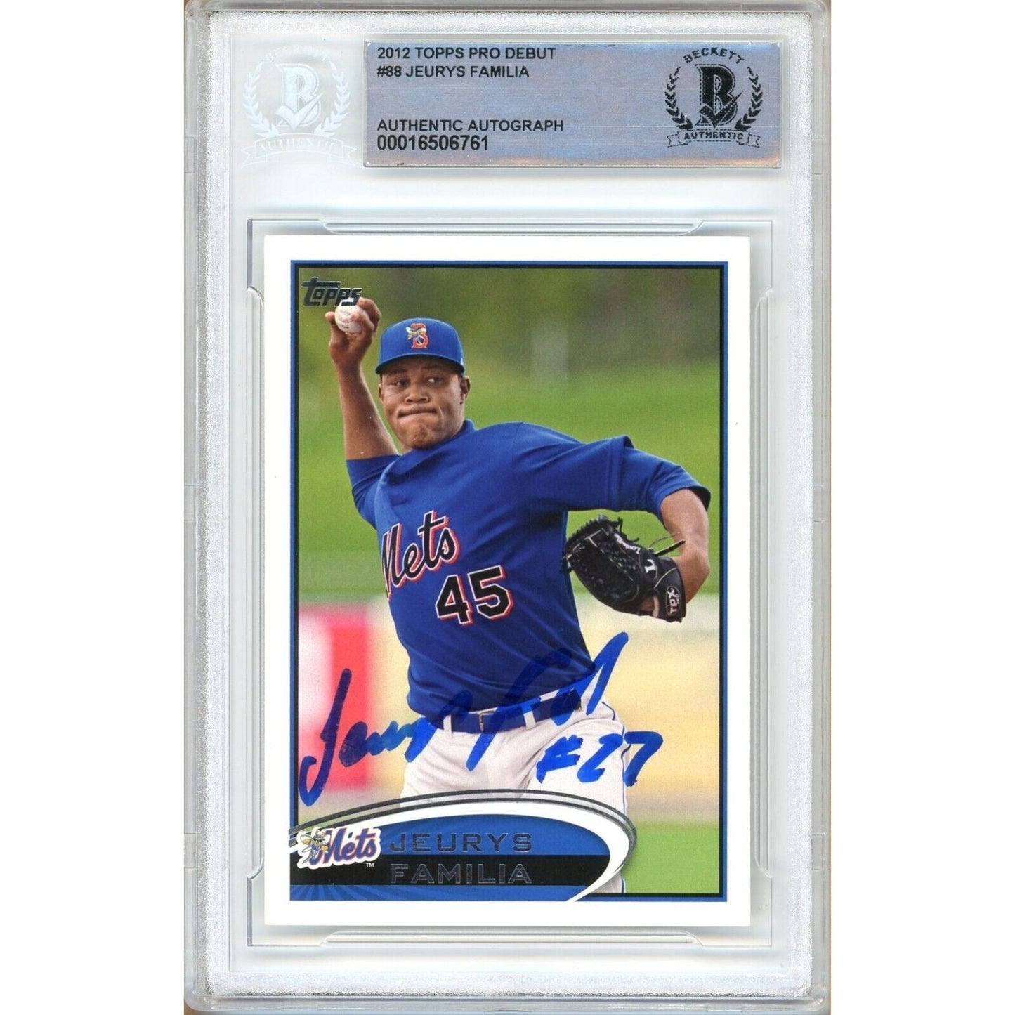 2012 Topps — Jeurys Familia New York Mets New York Mets Autographed Trading Card — Beckett Authentication