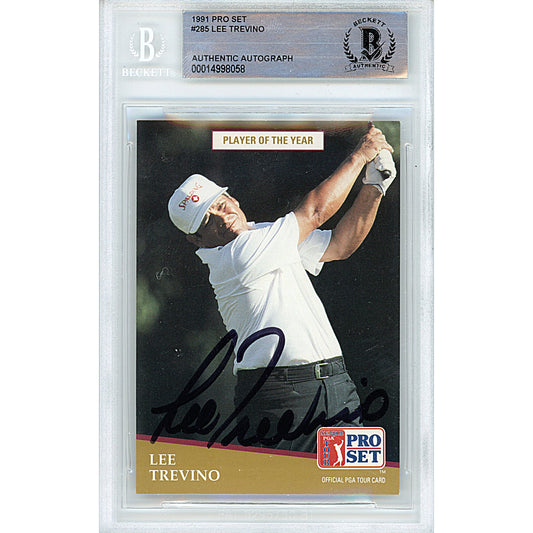 1991 PGA Tour Pro Set — Lee Trevino Autographed Slabbed Trading Card — Beckett Authentication