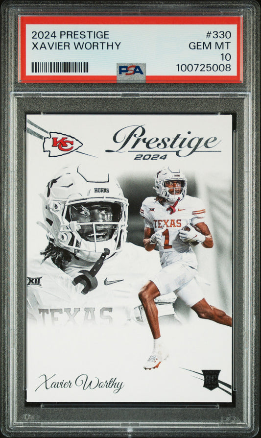 Graded 2024 Panini Prestige Xavier Worthy #330 Rookie RC Football Card PSA 10 Gem Mint