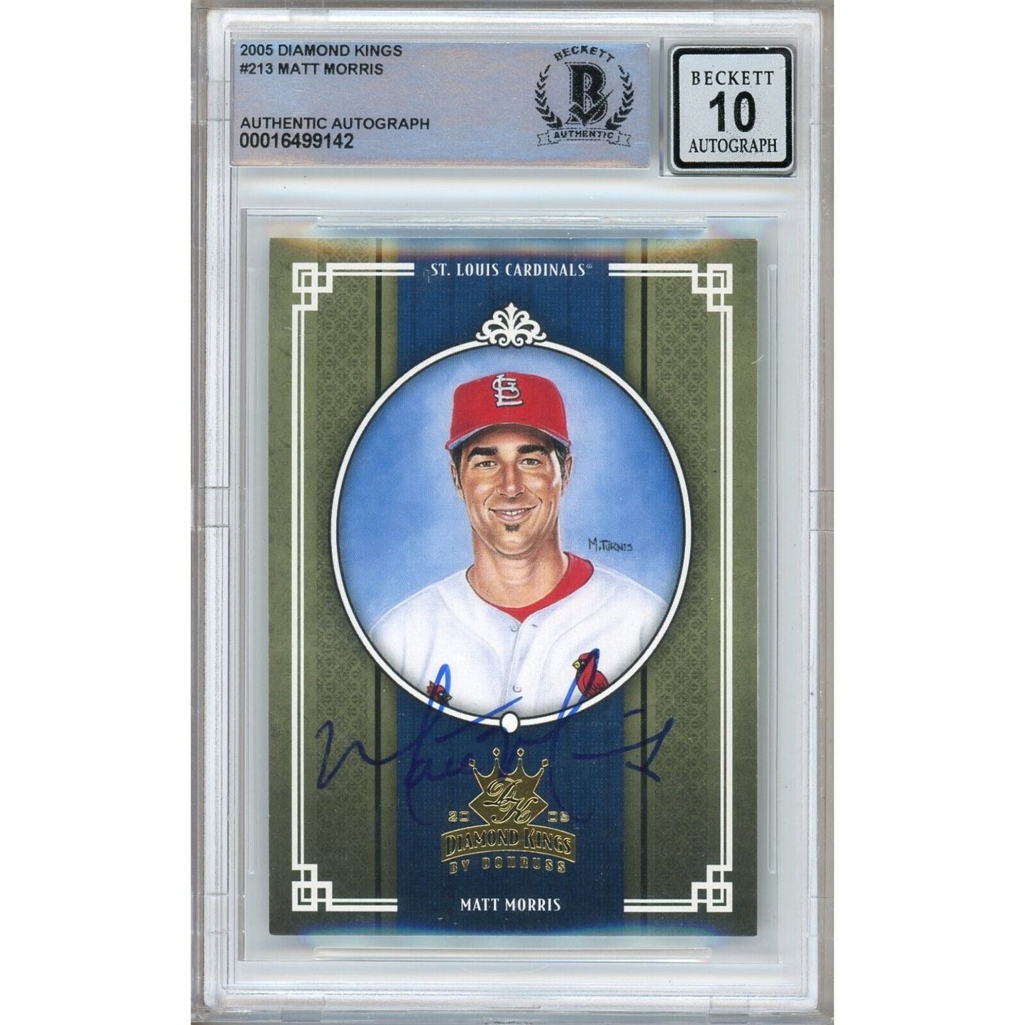 Matt Morris St Louis Cardinals Signed 2005 Diamond Kings Card BGS Auto 10 Graded Slab