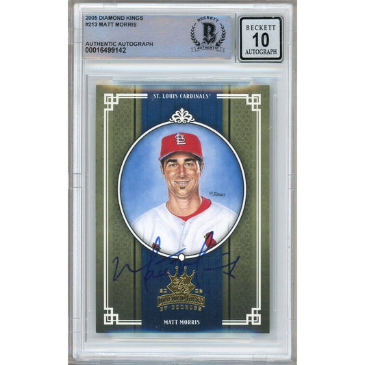 Matt Morris St Louis Cardinals Signed 2005 Diamond Kings Card BGS Auto 10 Graded Slab