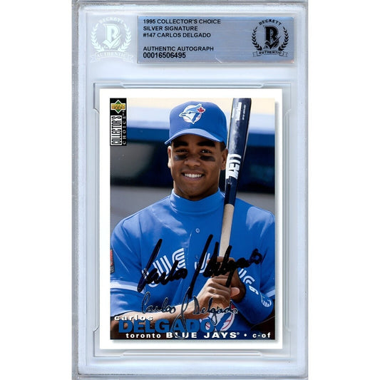 1995 UD Collectors Choice #147 — Carlos Delgado Toronto Blue Jays Autographed Trading Card — Beckett Authentication