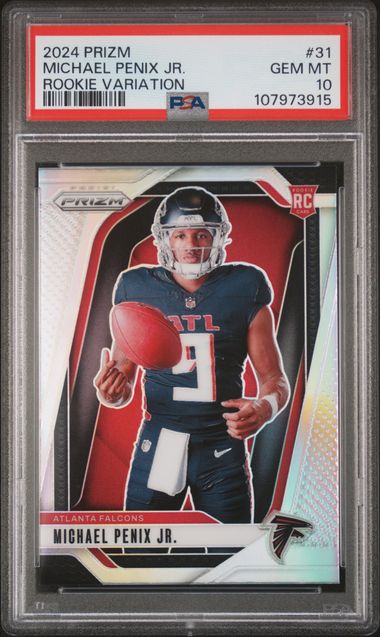 Graded 2024 Panini Prizm Rookie Variation Michael Penix Jr #31 Rookie RC Football Card PSA 10 Gem Mint
