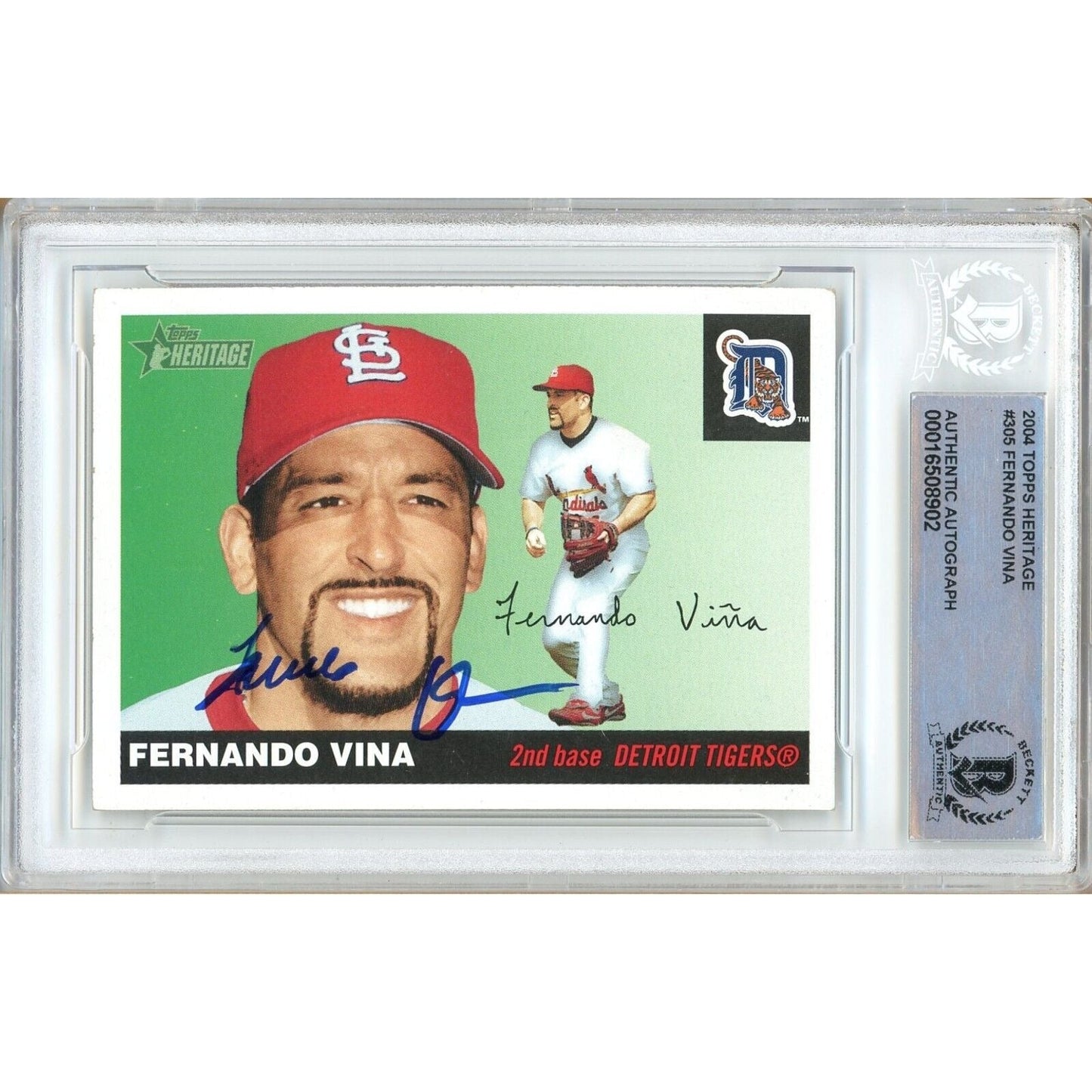 2004 Topps #305 — Cardinals Autographed Trading Card — Beckett Authentication