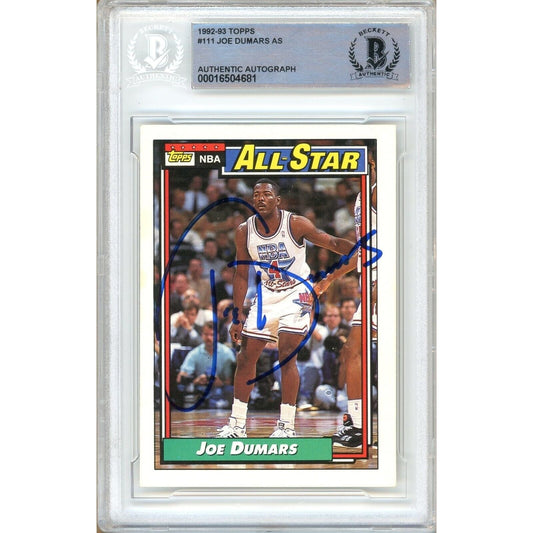 1991–92 Topps #111 — Joe Dumars Detroit Pistons Autographed Trading Card — Beckett Authentication