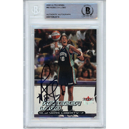 Rebecca Lobo New York Liberty Signed 2000 WNBA Ultra Basketball Card Beckett Auth Auto