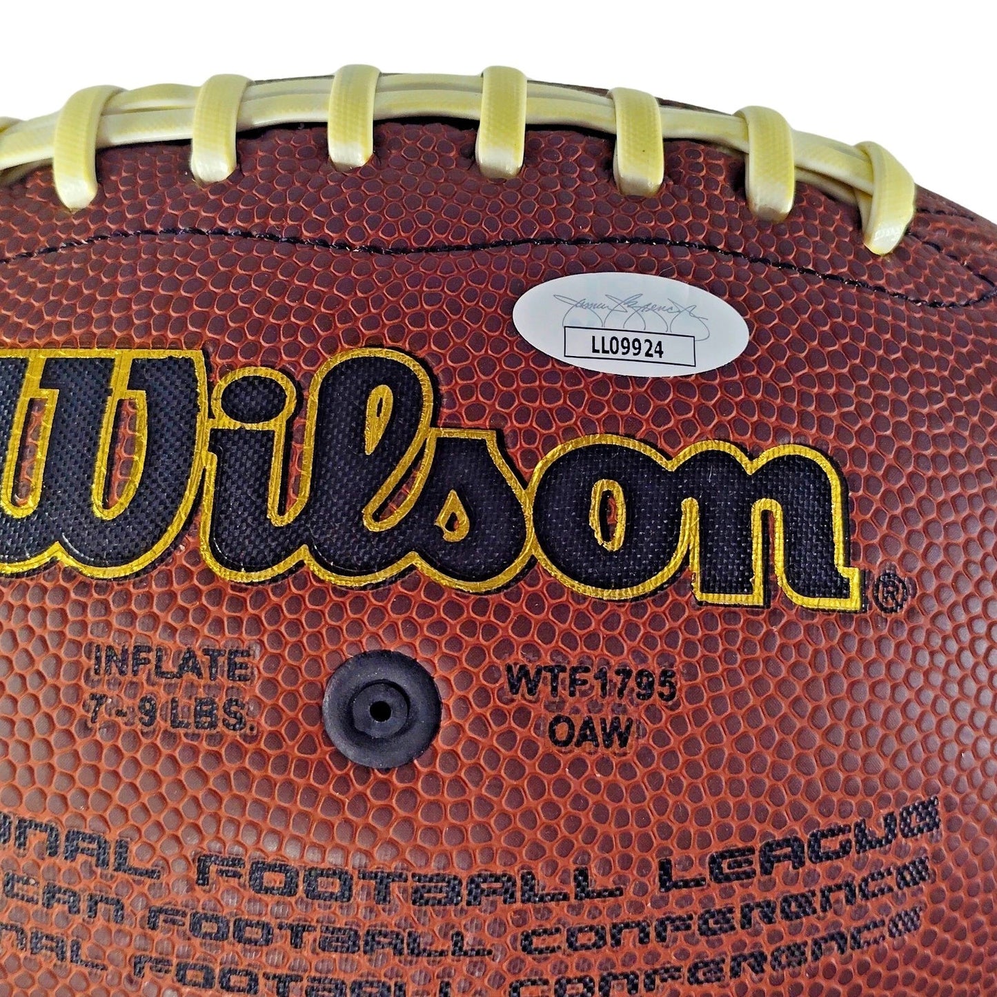 Melvin Gordon Signed NFL Wilson Football, Los Angeles Chargers, Wisconsin, Proof, JSA Cert - Sport Cards