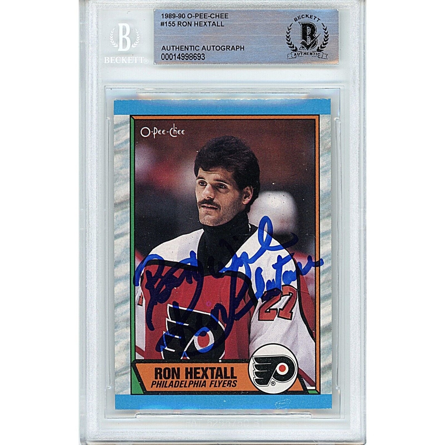 Ron Hextall Philadelphia Flyers Signed 1989-90 O-Pee-Chee Hockey Card Beckett Auth Auto