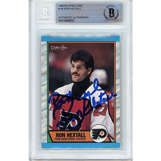 Ron Hextall Philadelphia Flyers Signed 1989-90 O-Pee-Chee Hockey Card Beckett Auth Auto