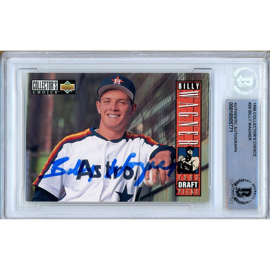 1994 Collectors Choice #29 — Billy Wagner Houston Astros Autographed Trading Card — Beckett Authentication