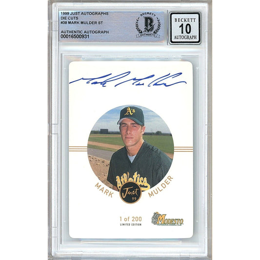 Mark Mulder Oakland Athletics Signed 1999 Just Autographs Card BGS Auto 10 Graded Slab
