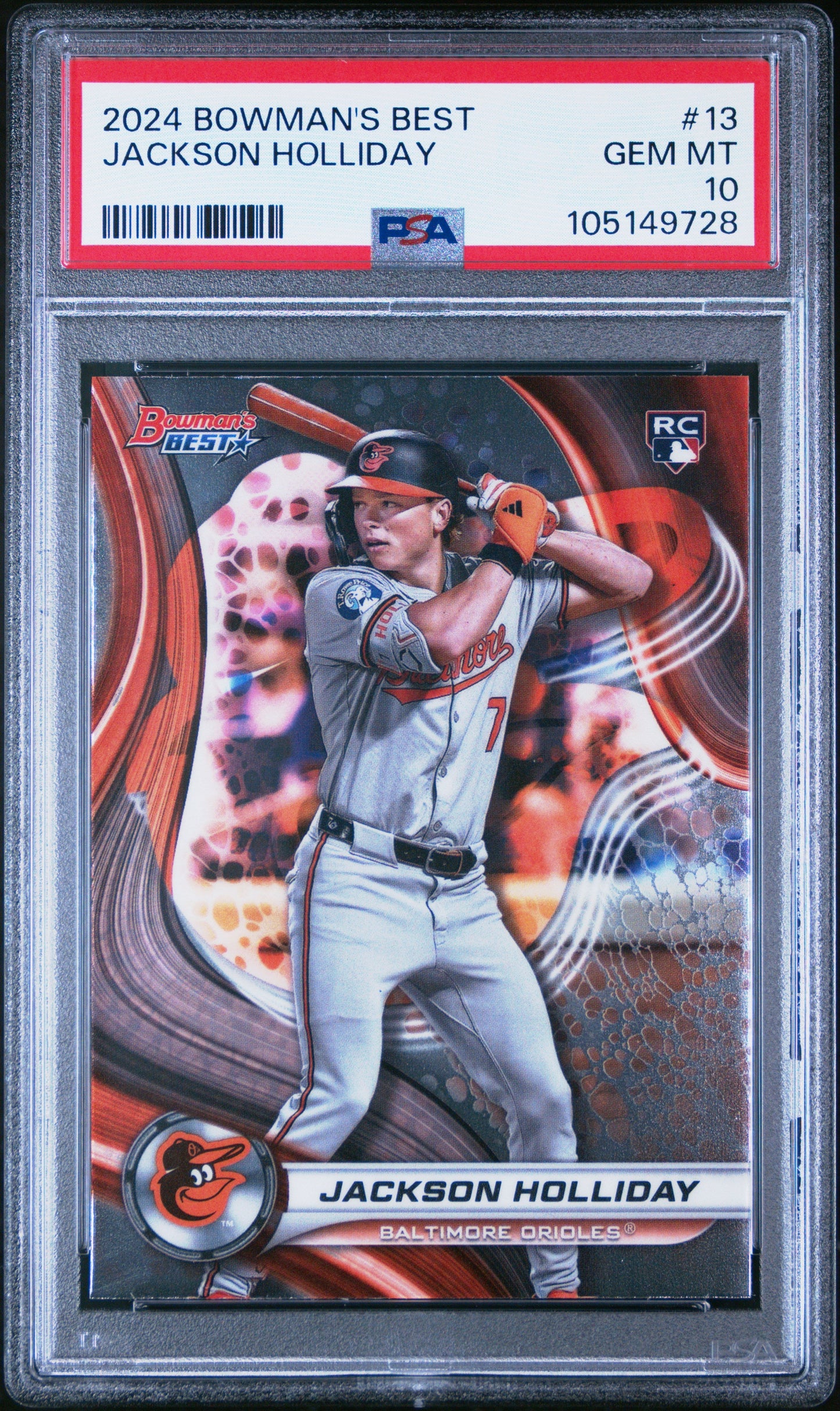 Graded 2024 Topps Bowmans Best Jackson Holliday #13 Rookie RC Baseball Card PSA 10 Gem Mint