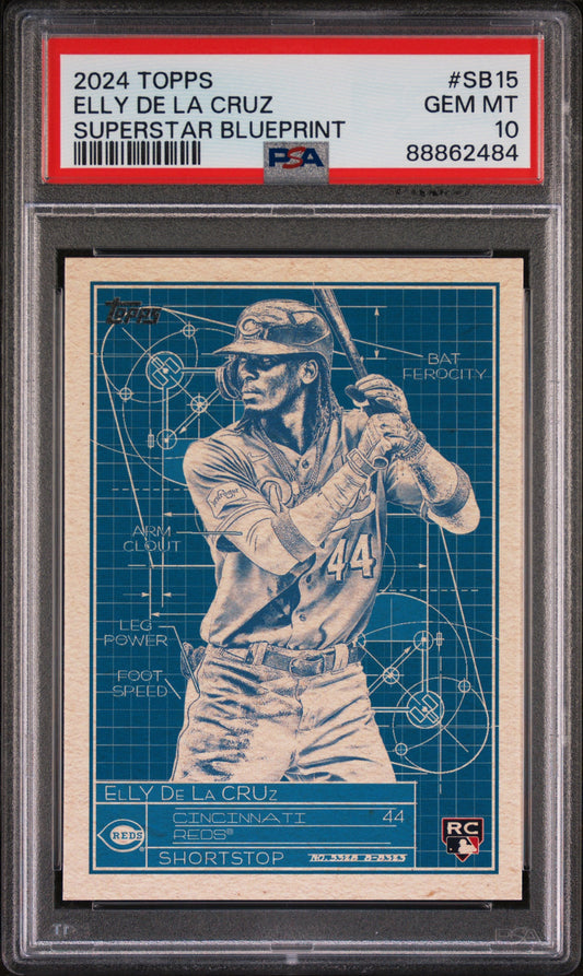 Graded 2024 Topps Elly De La Cruz #SB15 Superstar Blueprint Rookie RC Baseball Card PSA 10 Gem Mint