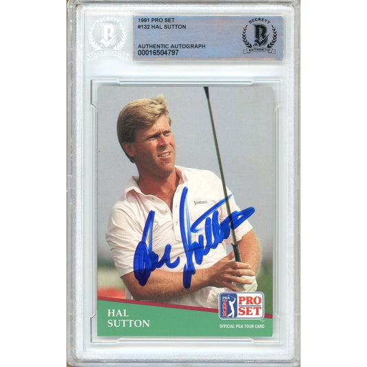 1991 PGA Pro Set #132 — Hal Sutton Autographed Trading Card — Beckett Authentication