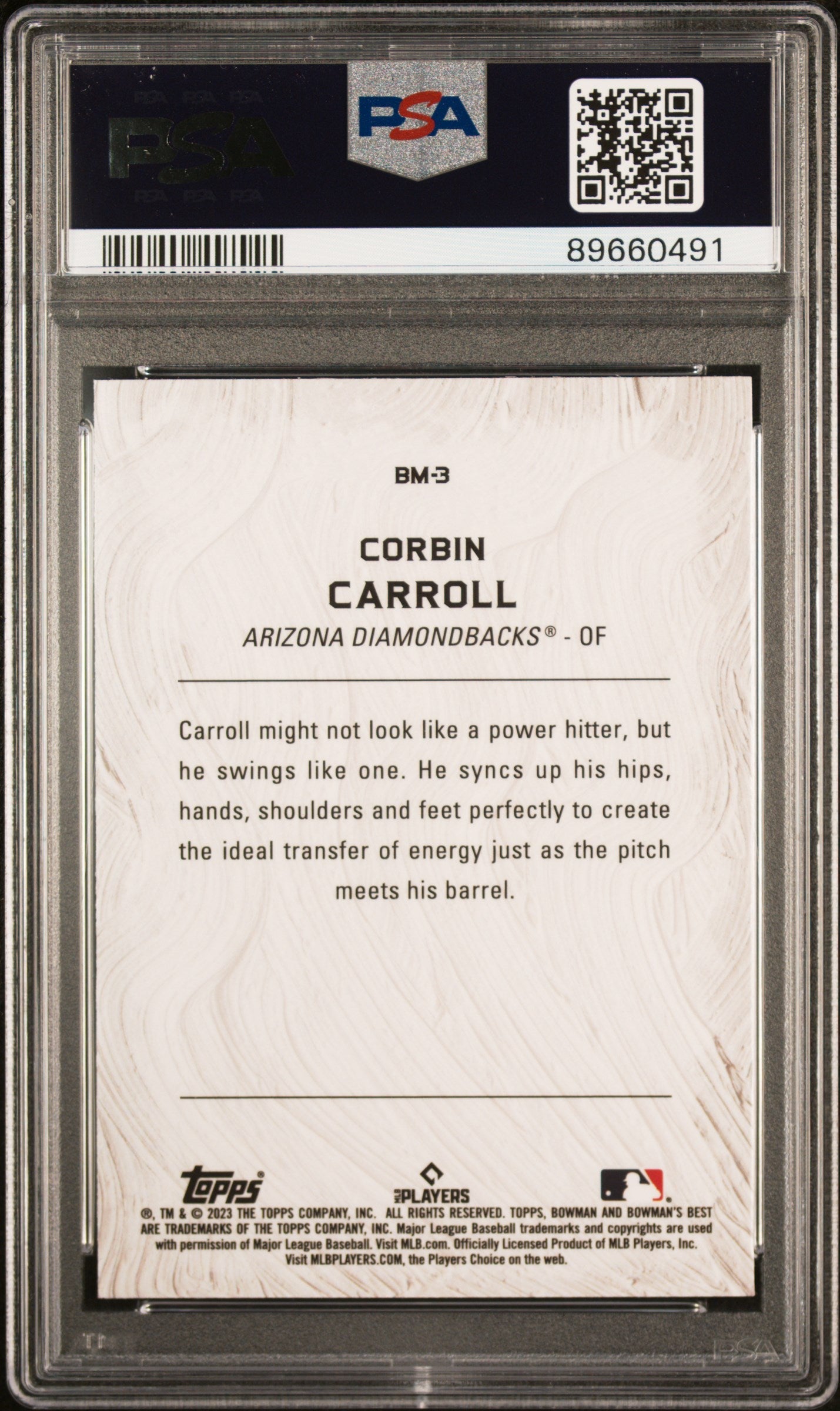 Graded 2023 Topps Bowmans Best Corbin Carroll #BM3 Masterpieces Rookie RC Baseball Card PSA 10 Gem Mint