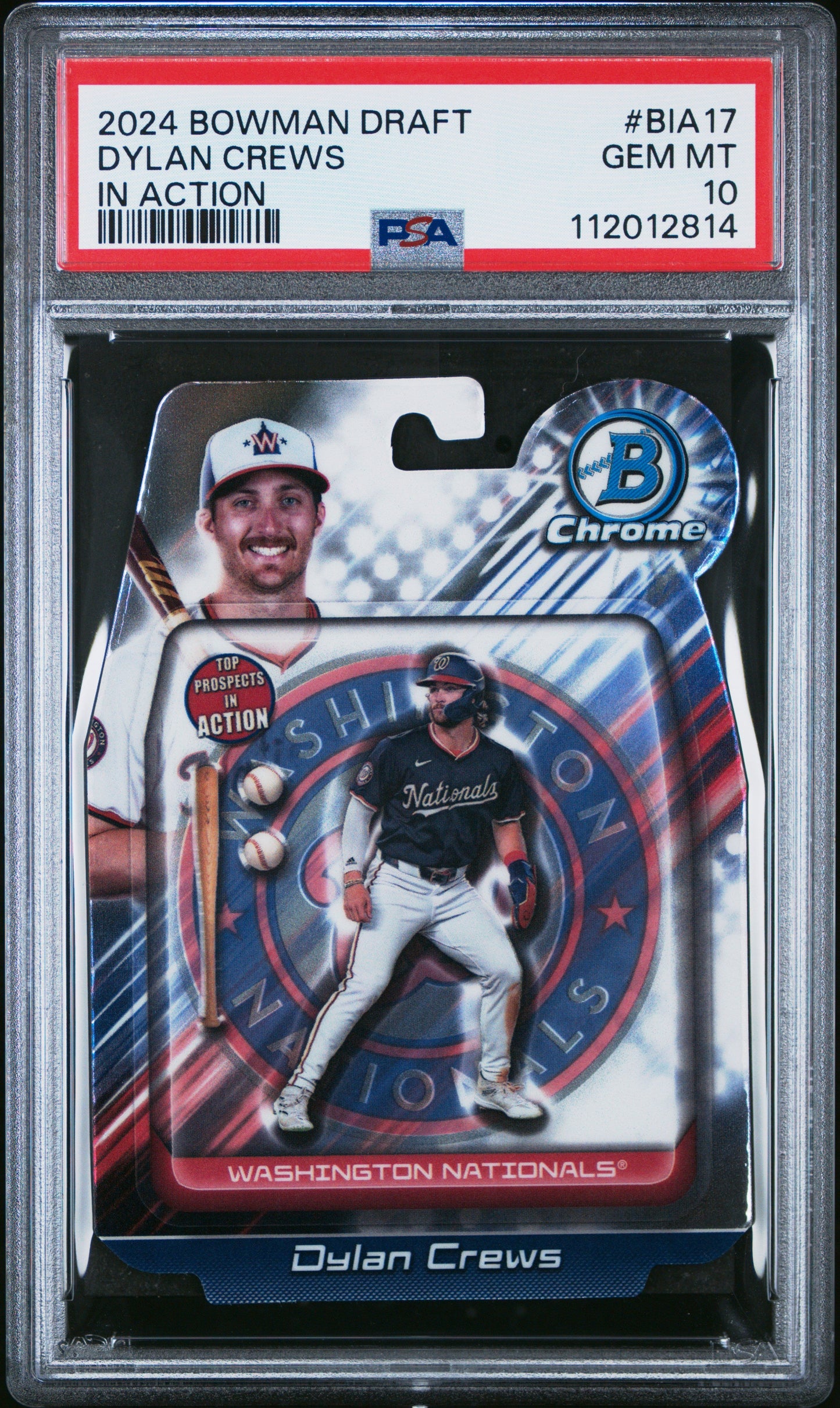 Graded 2024 Topps Bowman Draft Dylan Crews #BIA17 In Action Rookie RC Baseball Card PSA 10 Gem Mint - Sport Cards