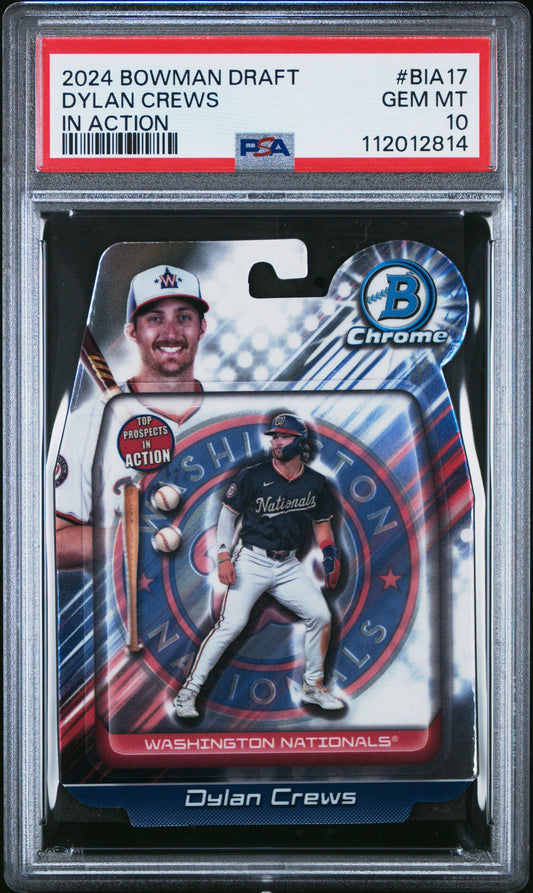 Graded 2024 Topps Bowman Draft Dylan Crews #BIA17 In Action Rookie RC Baseball Card PSA 10 Gem Mint