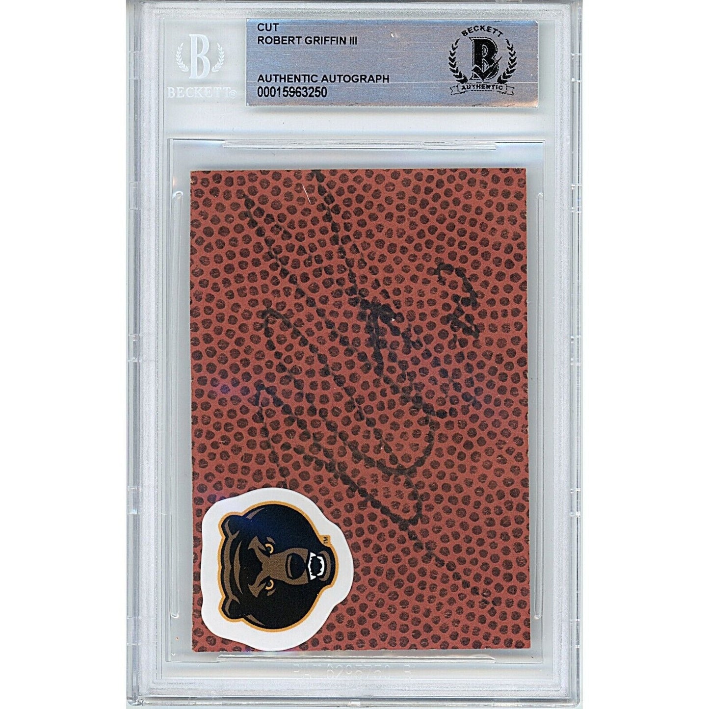 Robert Griffin III Baylor Bears Signed Football Signature Cut Beckett Authentic Auto Slab RG3